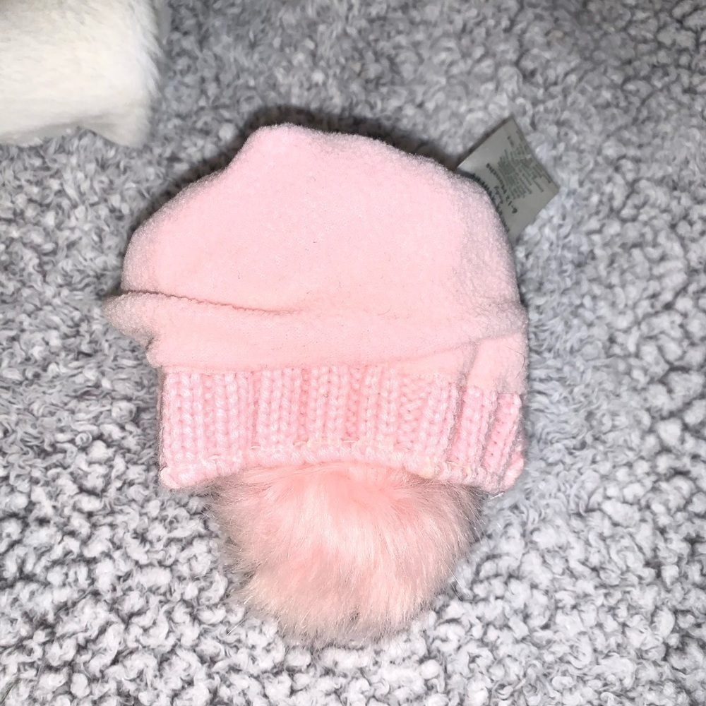 Koala Baby Boutique Vegan White Fur Coat and pink beanie hat 12 mos. - Picture 12 of 13